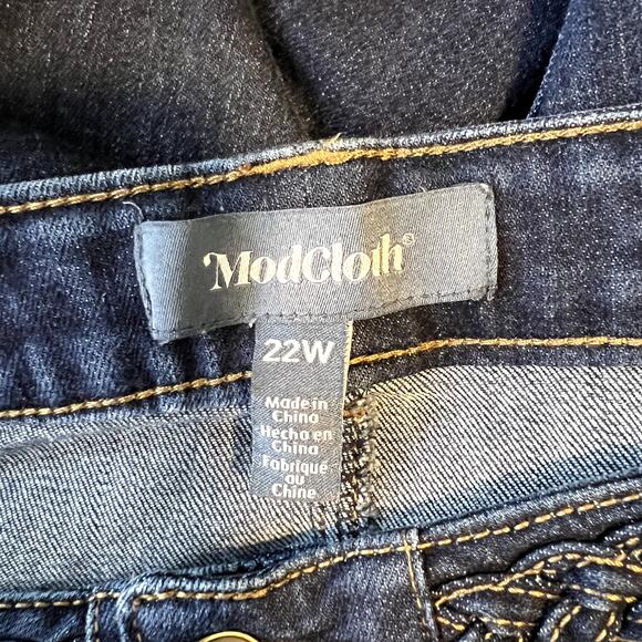 ModCloth Plus Sized Womans Dark Washed Braided Heritage Flared Jeans Size 22W - Picture 11 of 12